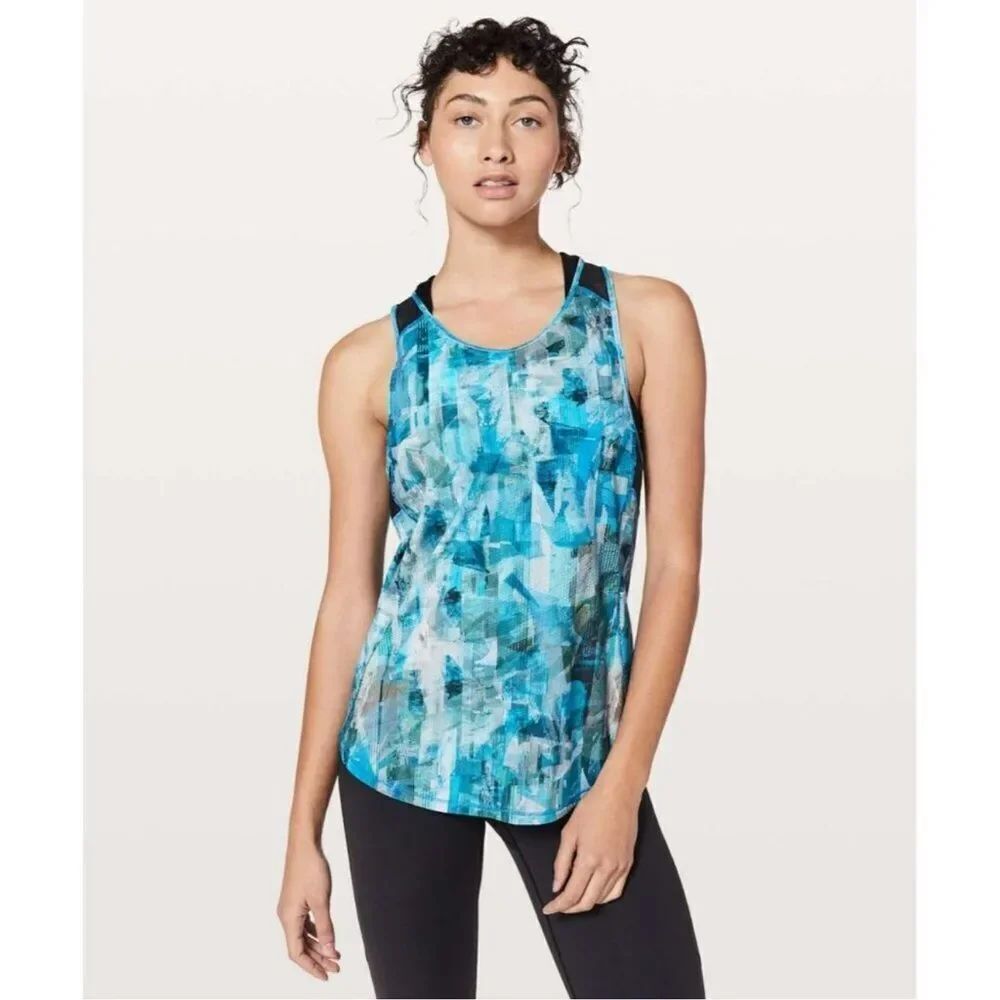 Lululemon Sculpt Tank ll Sun Dazed Multi Blue Size 4